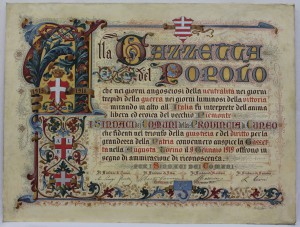 Pergamena, Immagine dopo l'intervento, Collezione Museo Nazionale del Risorgimento, Torino